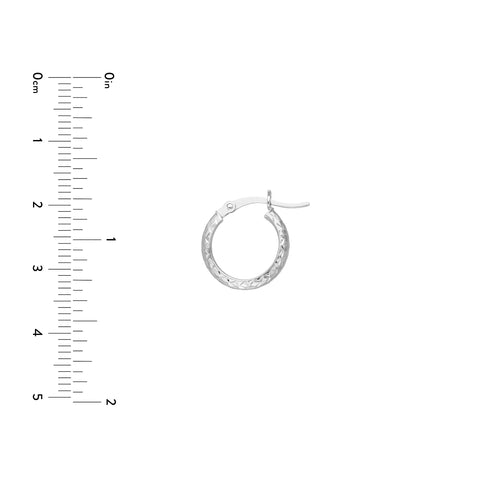 3mm x 15mm Diamond-Cut Hoop Earrings