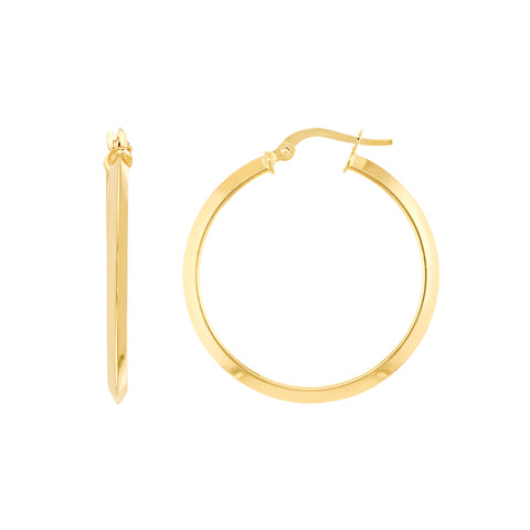 Large Polished Knife Edge Hoop Earrings