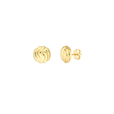 Domed Love Knot Stud Earrings on Post Back