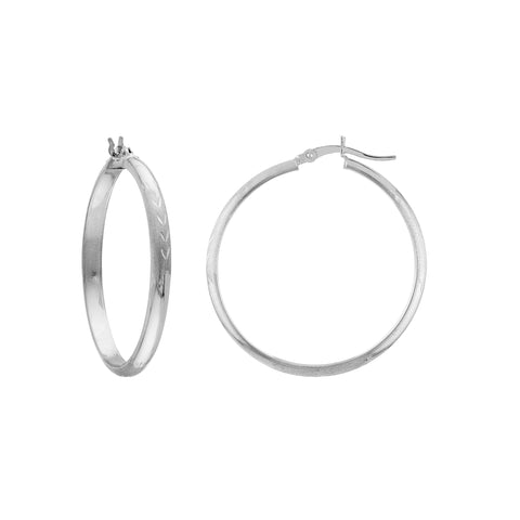 3x35 Half Round D/C Florentine Hoop Earrings