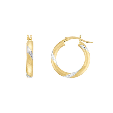 Small Two-Tone DC Banded Hoop Earrings