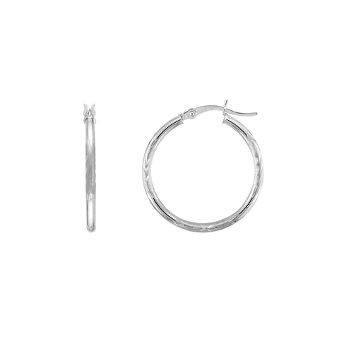 2 X 25mm DC Florentine Hoop Earrings