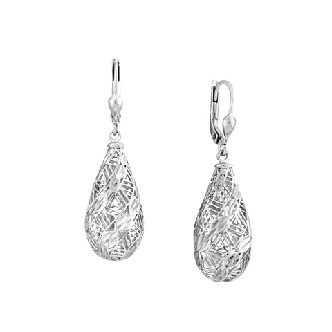 Sterling Silver Teardrop Cage Dangle Earrings