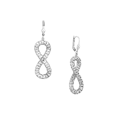 Plated Sterling Silver Figure 8 Tube Dangle Earrings