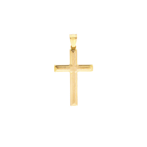 Polished with Raised Satin Cross Pendant