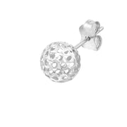 8mm Hollow Laser Ball Stud Earrings