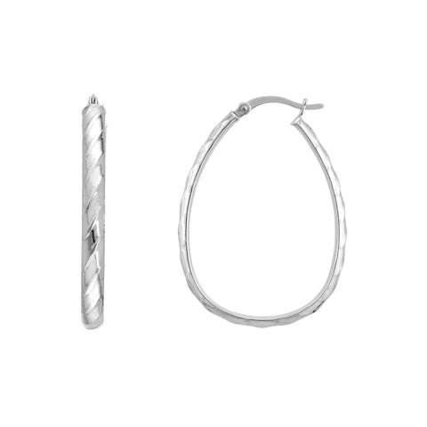 Twist Oval Hoop Earrings