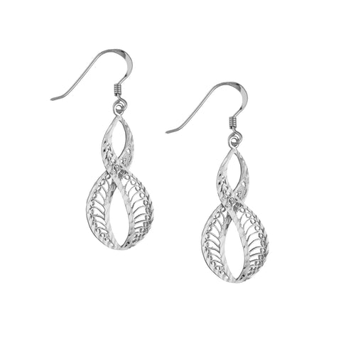 Plated Sterling Silver Filigree Figure 8 Earrings