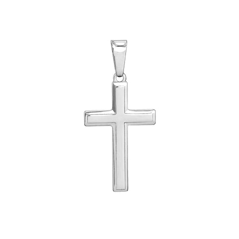 SS Large Square Embossed Cross Pendant