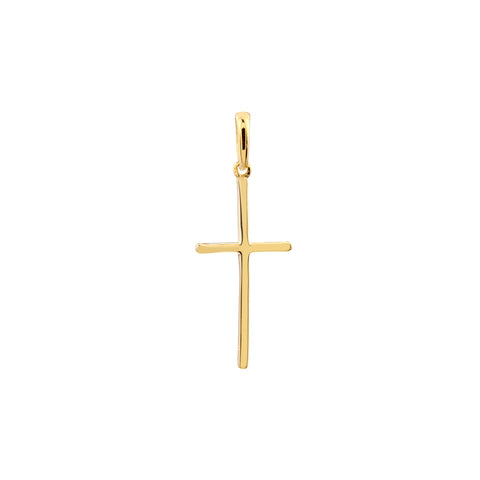 Polished Cross Pendant with Rounded Edges