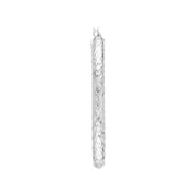 4mm x 42mm Diamond-Cut Oval Hoop Earrings