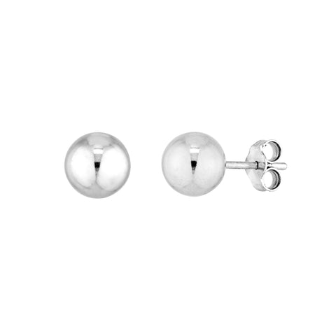 Sterling Silver 7mm Polished Ball Stud Earrings