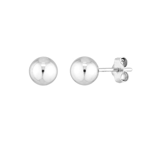 Sterling Silver 6mm Polished Ball Stud Earrings