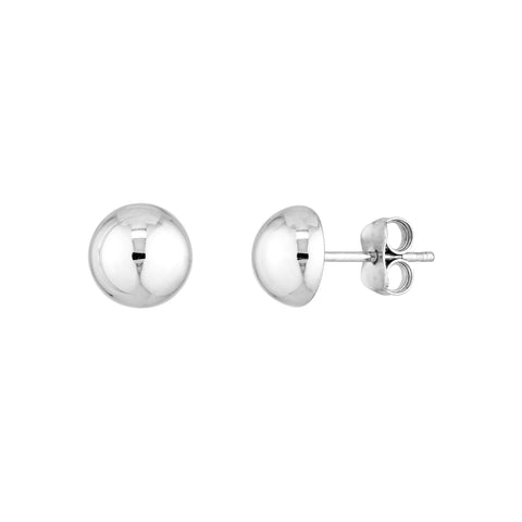 Sterling Silver 10mm Polished Dome Stud Earrings