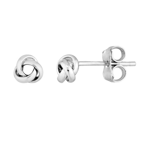 Sterling Silver Closed 3 Loop Love Knot Post Ear