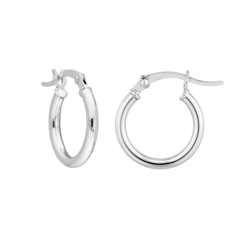 Sterling Silver 2mm x 15mm Polished Hoop Earrings