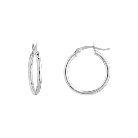 Sterling Silver 2mm x 20mm Polished Hoop Earrings