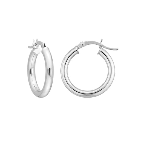 Sterling Silver 3mm x 20mm Polished Hoop Earrings