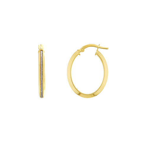 Oval Sparkle Hoop Earrings