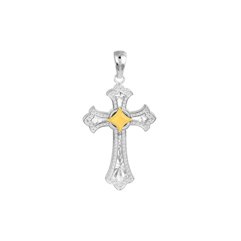 Diamond Shaped Fleur De Lis Cross