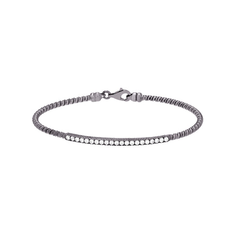 Sterling Silver CZ Bar Bracelet