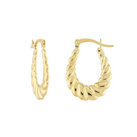 Scalloped Oval Hoop Earrings