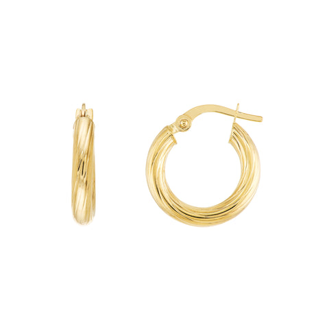 Twisted Tube Mini Hoop Earrings