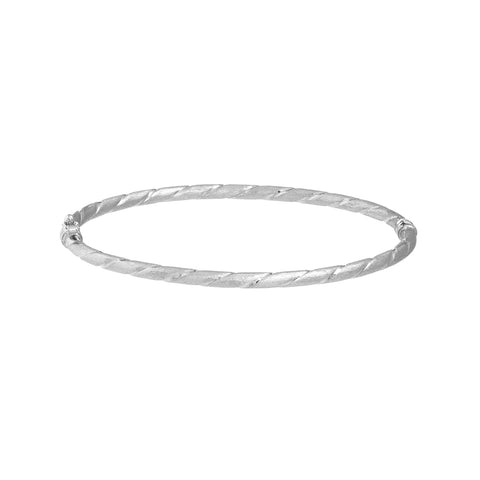 Twisted Brushed Hinged Bangle