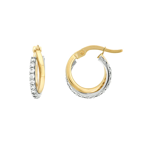 CZ Curved Mini Hoop Earrings