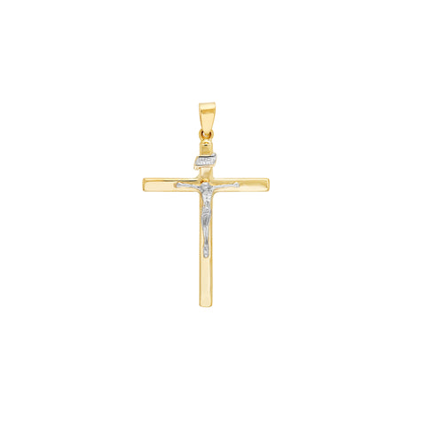 Two-Tone Large Crucifix Pendant