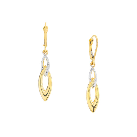 Two-tone Double Marquise Drop Earrings