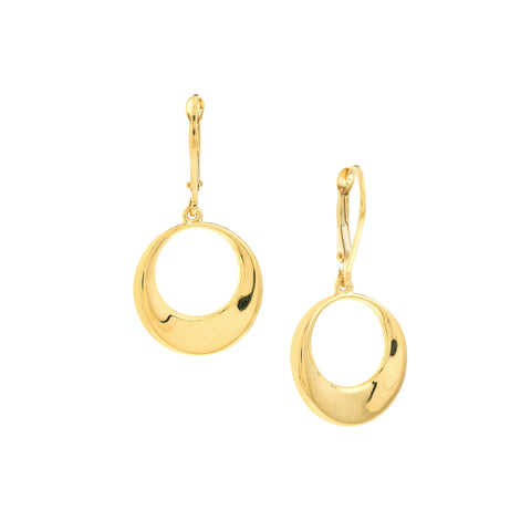 Puffy Tapered Circle Drop Earrings