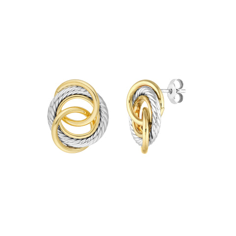 Textured/Polished Oval Love Knot Earrings