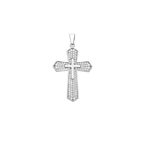 Large CZ Cross and Small Cross Pendant