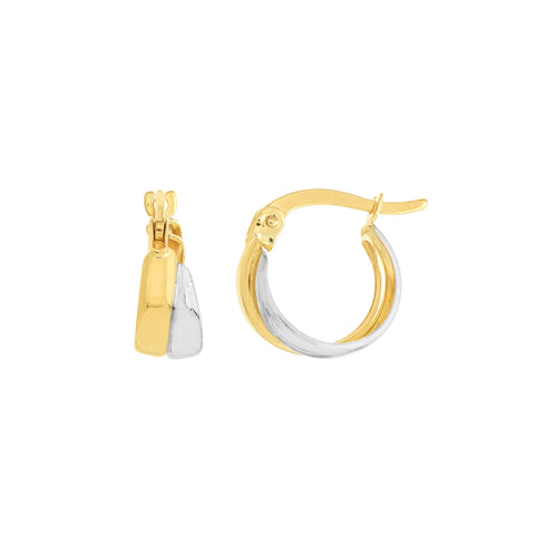 Two-tone Side-by-Side Mini Hoop Earrings