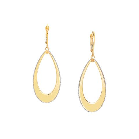 Two-tone Open Teardrop Dangle Earrings