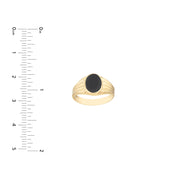 Oval Onyx Signet Ring with Textured Sides