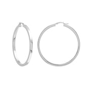 3mm x 50mm Square Tube Hoop Earrings