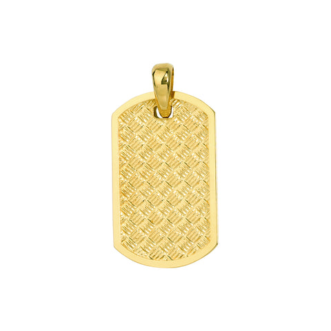 Basket Weave Design Dog Tag Pendant