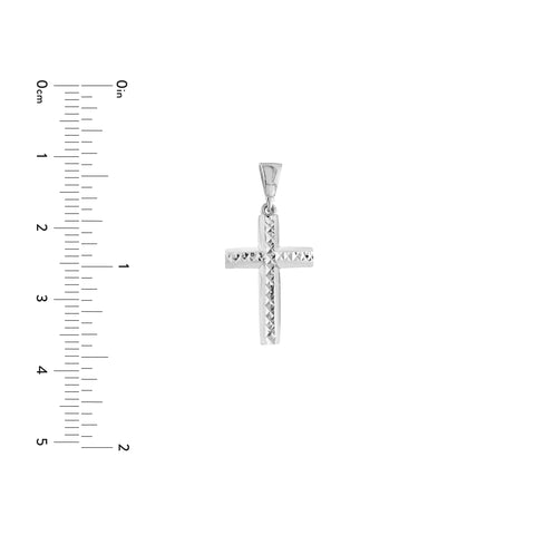 3D Diamond Cut Top Cross Pendant