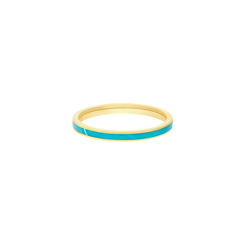 Turquoise Enamel Band Ring