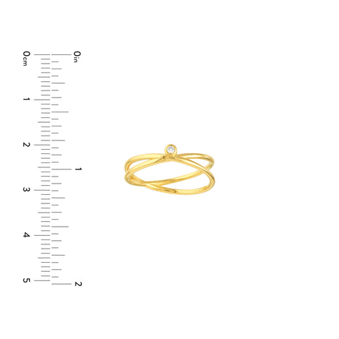 Diamond Crossover Ring