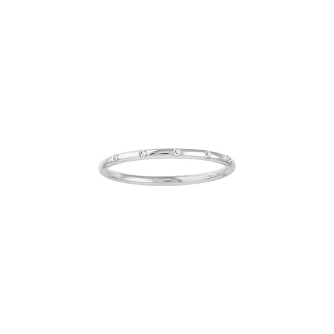 Diamond Stations Thin Band Ring