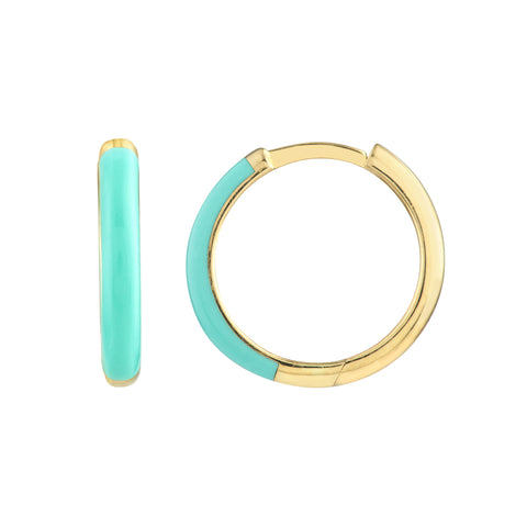 Turq Enamel 1/2 Polished Hoops