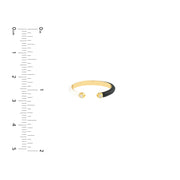 Diamond Cuff Ring with 1/2 White 1/2 Black Enamel