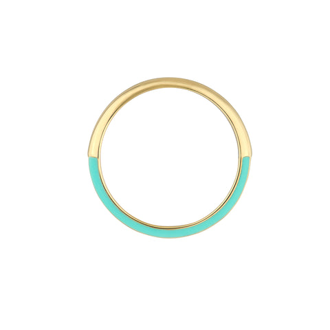 Diamond Band with Lt.Turquoise Enamel