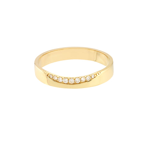 Diamond Curved Side Polished Band