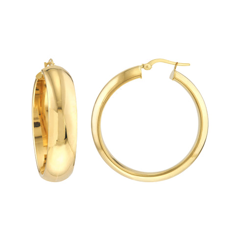 30mm Round High Polished Hoops