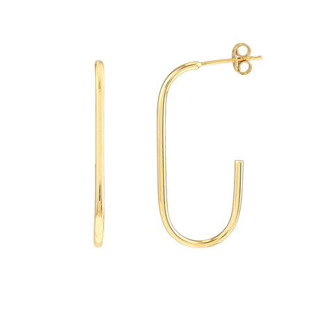 Open Paper Clip Hoop Earrings