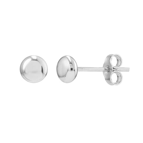 4.5mm Flat Round Pebble Stud Earrings